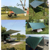 3 x 4 tarp ultralicht tentzeil, waterdicht, met oogjes, kleine verpakkingsmaat, tentzeil, licht, compacte zonwering, strand, met uv-bescherming, hangmat, camping (groen, 3 x 4 m)