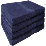 Set van 4 handdoeken 50 x 100 cm, badstof handdoeken, 100% katoen, marineblauw Vertaling: Set van 4 handdoeken 50 x 100 cm, badstof handdoeken, 100% katoen, marineblauw
