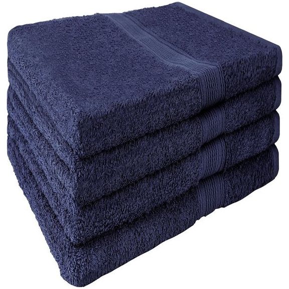 Set van 4 handdoeken 50 x 100 cm, badstof handdoeken, 100% katoen, marineblauw Vertaling: Set van 4 handdoeken 50 x 100 cm, badstof handdoeken, 100% katoen, marineblauw