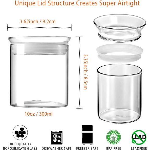 Voorraadpotten, Voorraaddozen 300/450/700/800/1100/1650 ml van borosilicaatglas