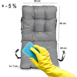 Stoelkussen zitkussen en rugkussens voor stoelen - set van 2 48x96 cm - voor binnen en buiten - bruin