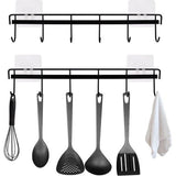 2 stuks zwart 6 haken keukenhouders keukenhouder zonder boren haaklijst keuken zelfklevende keukenhulp keukenhulp keukengerei keukengerei voor keukengerei