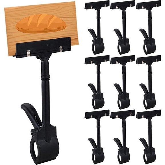 10 stuks prijskaartjesstandaard, draaibare schildhouder, prijskaarthouder, handelsmerkenclip, displayclip, prijskaartclip, merchandise plaatclip, houder voor prijskaarten