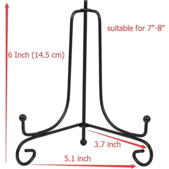 Set van 4 zwarte metalen plaatstandaard plaathouder ijzeren schildersezel displaystandaard voor komplaat kunst fotolijst 6 inch