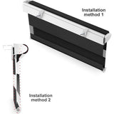 Dubbel rolgordijn, duo-rolgordijn, klembevestiging zonder boren, voor ramen, lichtdoorlatend en verduisterend, zwart, 45 x 150cm