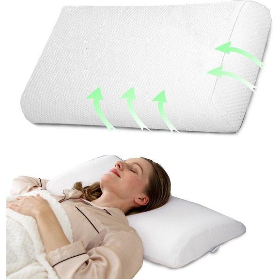 Orthopedisch neksteunkussen, visco-elastisch kussen, traagschuim, 7 cm, gemaakt van verkoelend traagschuim, visco-schuim