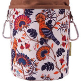 Birds Draagtas van katoen met 2 sterke karabijnhaken, trekkoordsluiting en metalen stop voor het opbergen van wasknijpers