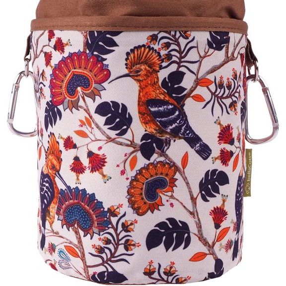 Birds Draagtas van katoen met 2 sterke karabijnhaken, trekkoordsluiting en metalen stop voor het opbergen van wasknijpers