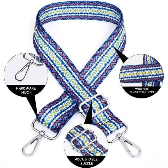 Tasriem, brede schouderriem, schouderriem voor tassen, kleurrijke draagriem, handtas, schouderriem met karabijnhaak, zakriem, 80-140 cm, verstelbare tasriem, 3,8 cm, zakband