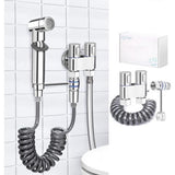 Bidet handdouche set, hoogwaardige verfijnde kopie van de bidet douche met G1/2 inch kraan en één G3/8 inch, chromen handgrepen, bidet armaturen voor de douche badkamer en hygiëne toiletpapier reiniging
