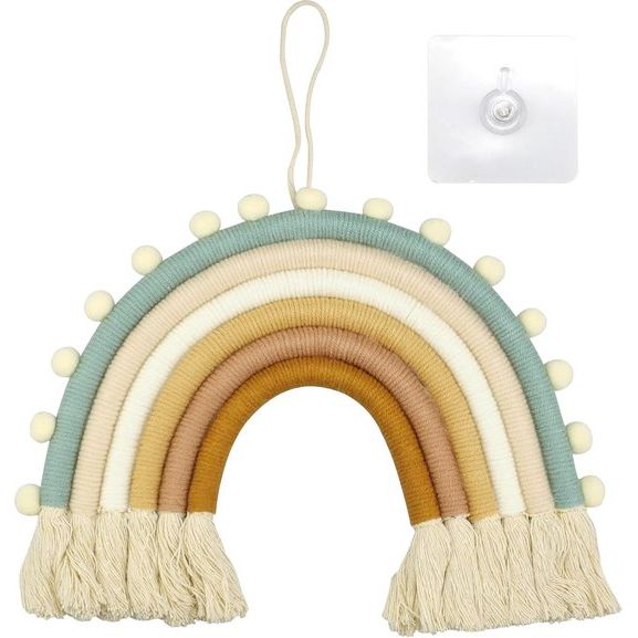 Kamerdecoratie, macramé, regenboog, wanddecoratie, handgeweven wolken, regenboog, macramé, wandtapijt, gevlochten koord, regenbooghanger in Scandinavische stijl, voor kinderslaapzaal,