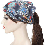 Beanie voor dames, lichte zachte jersey muts, bloemen, tulbandhoed