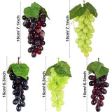 8 spiesjes Plastic druif Plastic Fruit Kunstmatige Simulatie Kunstmatige Plastic druif met 2 Pak druivenbladeren voor huwelijksdecoratie foto rekwisieten (Stijl 1)