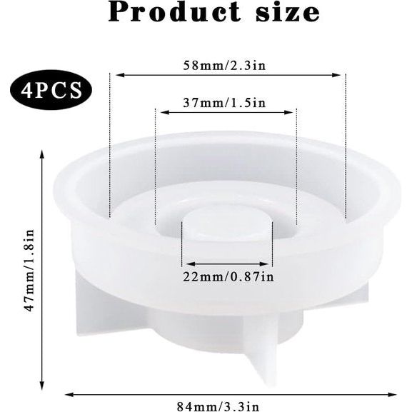 4 stuks kandelaars, siliconen vorm, staafkaarsenhouder, siliconen gietvorm, kaarsenhouder, staafkaars, epoxyhars, vorm voor doe-het-zelf tafeldecoraties, feestdecoraties