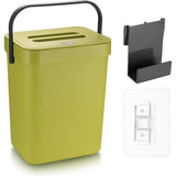 Hangende vuilnisemmer, 5 l, keukenvuilnisemmer, afvalemmer met deksel, afvalbak om op te hangen, voor keuken, auto, badkamer, kantoor, slaapkamer, groen