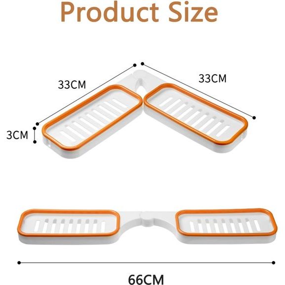 Shower Shelf Corner Shower Shelf No Drilling 180 Degree Rotation Shower Shelf for Hanging Long Lasting Adhesion Suitable for Kitchens and Bathroom Accessories 1 Piece White