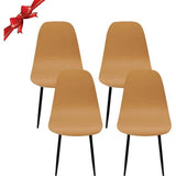Stoelhoezen, Set van 4, Stretch, eetkamerstoelen, hoes, universeel, wasbaar, verwijderbaar, elegante stoelhoes, antislip, keukenstoelen voor kantoor, eetkamer, woonkamer, Kameel