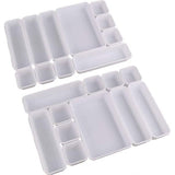 22 stks Plastic Lade opslagsysteem kantoor, Hoge Kwaliteit lade organisator keuken, lade organisator voor keuken, badkamer, kantoor (Wit)