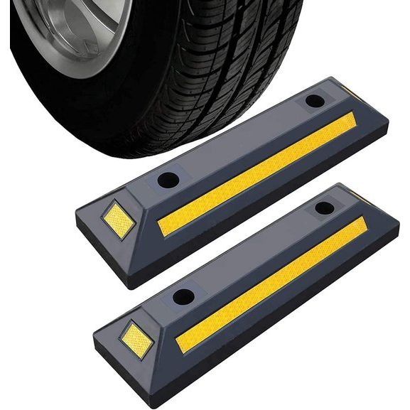 2-delige wielstopper oprijbeveiliging wielstop parkeerlimiet parkeerhulp voor parkeergarage carport parkeerplaats garage parking 55 x 15 cm