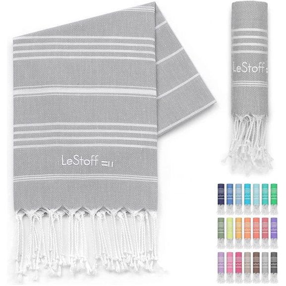 traditionele Hamamdoek Strandlaken Badhanddoek Saunahanddoek Douchehanddoek Spa Sport Yoga Reizen 100% Biologisch Katoen. Duurzaam, natuurlijk, zacht en voorgewassen. (50 x 100 cm, Grey)