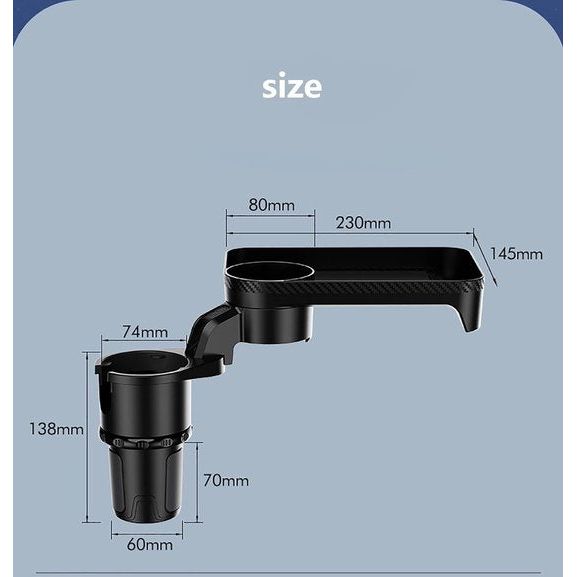 Autobekerhouder Uitbreidingsbakje Multifunctionele autobekerhouder Bevestigbaar bakje met 360° rotatie Afneembaar bakje Tafel Verstelbare basis