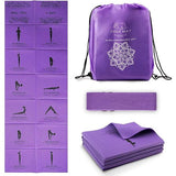 Opvouwbare yogamat voor dames, antislip oefenmat voor thuis, sportschool, reizen, yogaset met stretchband voor yoga, pilates en fitness