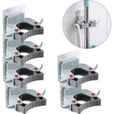 Apparaathouder, zelfklevende dweil- en bezemhouder, boren niet nodig, voor keuken, badkamer, tuin, garage, 6 stuks