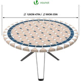 Tafelkleed buiten, elastisch, rond, tuintafelkleed, afwasbaar, weerbestendig, Ø 90-120 cm