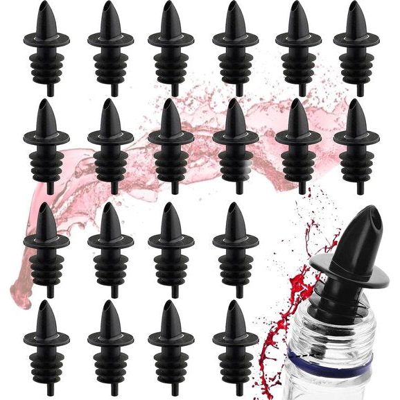 20 stuks schenkers, spiritusdispenser, dispenser met luchtpijp, schnapsschenker, universeel, geschikt voor wijn, sterke drank, cocktails en olie