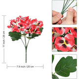 10 bundels kunstbloemen zoals echte balkon kunstbloemen buiten UV-bestendig weerbestendige kunstmatige balkonplanten balkonbloemen voor thuis vensterbank bruiloft decor (rood)