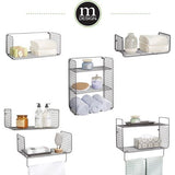 Opvouwbare badkamerplank met 3 niveaus - Praktische ophangplank van metaaldraad voor wandmontage - Draadplank voor badhanddoeken, shampoo enz. - Grijs