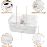 Make-up organizer, cosmetica-organizer, make-up, cosmetica opslag, make-up-opbergsysteem, make-up-opbergbox voor commode, slaapkamer, badkamer (2 laden, wit)