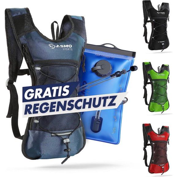 Drinkrugzak met thermovak, ultralicht, 300 g, rugzak met drinkzak, 2 liter, BPA-vrij, met reflectoren, hardlopen, fietsen en trailrunning