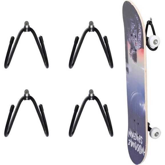 Set van 4 skateboard-wandhouders, longboard-wandhouders, opbergdisplay voor wandhouders, inclusief hardware