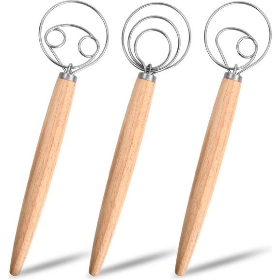 garde, Deense garde, 3 stuks, deegmixer, 33 cm, brooddeeg, garde, eiermixer voor keuken, brood, deeg, cake, gebak