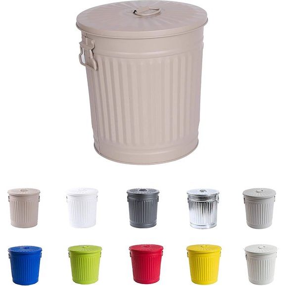 Home&Decorations vintage prullenbak, prullenbak, wasmand, emmer met deksel, bak met handgrepen