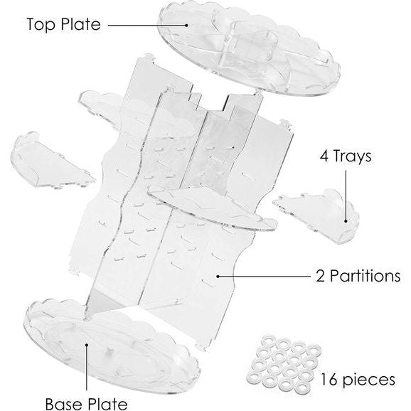 Make-up organizer, 360 graden draaibaar, cosmetica-organizer, beauty-organizer met golfvorm, make-up-opslag, cosmeticabox voor commode, dressoir, slaapkamer, badkamer, transparant