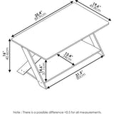 Salontafel met gekruiste poten, hout, espresso, 50 x 89,9 x 40,59 cm