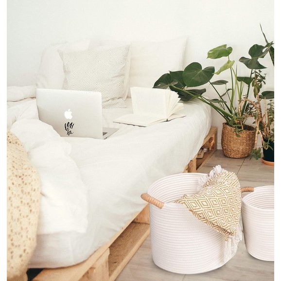 Set van 2 opbergmanden – opbergruimte en organisatie voor de gang, badkamer, slaapkamer en woonkamer of als speelgoedorganizer in de kinderkamer