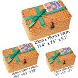 Opbergbox van zeegras, bastmand met deksel, opbergmanden plankmanden, rieten mand, wasmanden, make-up-organizer, keuken, woonkamer, bureau-opslag, natuurlijk materiaal, rotan mand