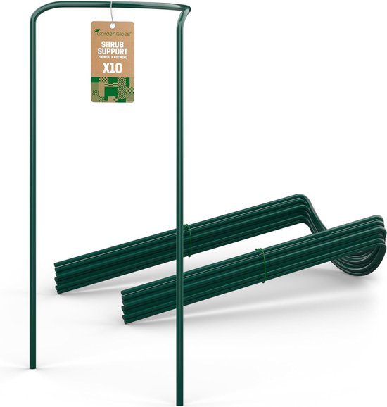 Struiksteunen van gecoat staal (10 stuks) - vaste plantenhouder halfrond 70 cm x 40 cm - bloemensteun voor hortensia's en rozen - plantensteun van staal