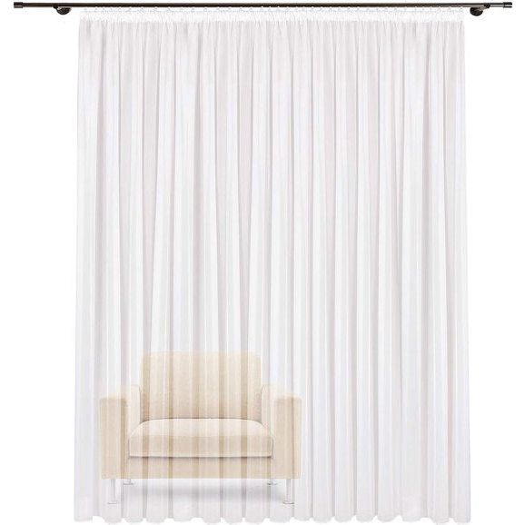 transparant gordijn in wit - B/H: 300 x 245 cm