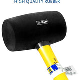 S&R Rubberen hamer Rubberhamer zwart 75 mm, 910 Gr, glasvezel handvat