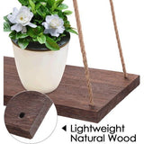 3 stuks houten wandrek met touw, hangrek, zwevende planken, hout, hangrek, wandschommel, opbergrekken, jute touw, organizerrek, bruin hout