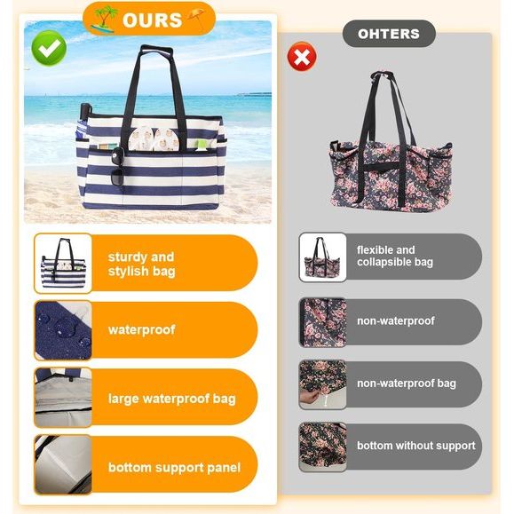 Strandtas XXL familie grote badtas strandtas met ritssluiting strandtas opvouwbare schoudertas badtas familie shopper handtas voor strand vakantie reizen