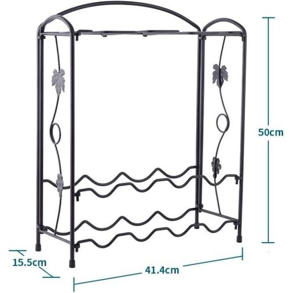 Weinregal aus schwarzem Metall, Aufbewahrung für Ihre Lieblingsweine,Flaschenregal für 8 Flaschen,Perfekt für die Hausbar und Familientreffen