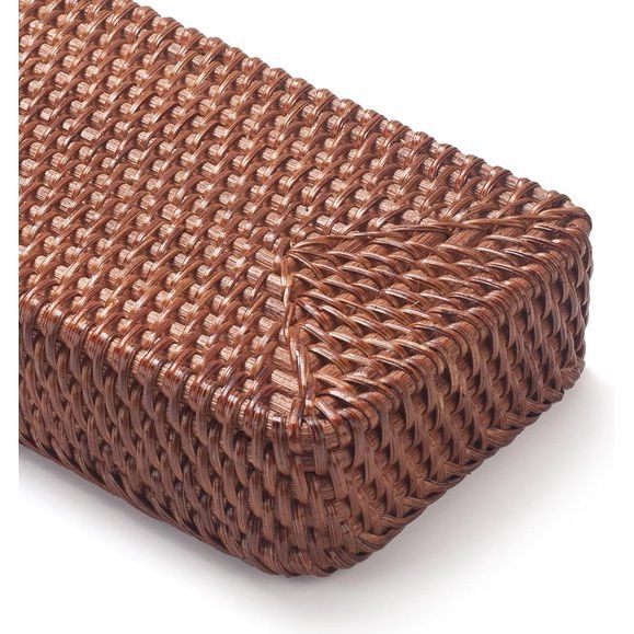 Badkamerijdelheid Trays Toiletcontainer Mandopslag Lange smalle handdoekopslagmand voor opslag, Decoratief (Honingbruin 26 x 12,5 x 4,5 cm)