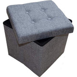 Zitbank met opbergruimte, opvouwbaar, belastbaar tot 300 kg, linnen, 38 x 38 x 38 cm