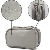 Kabel Organizer Tas Waterdichte, Kleine Kabel Tas Dubbellaags SD kaart Tas Elektronische Tas Elektrische Organizer Kabel Tas Elektronica Accessoires Organizer Kabel voor Reizen Grijs