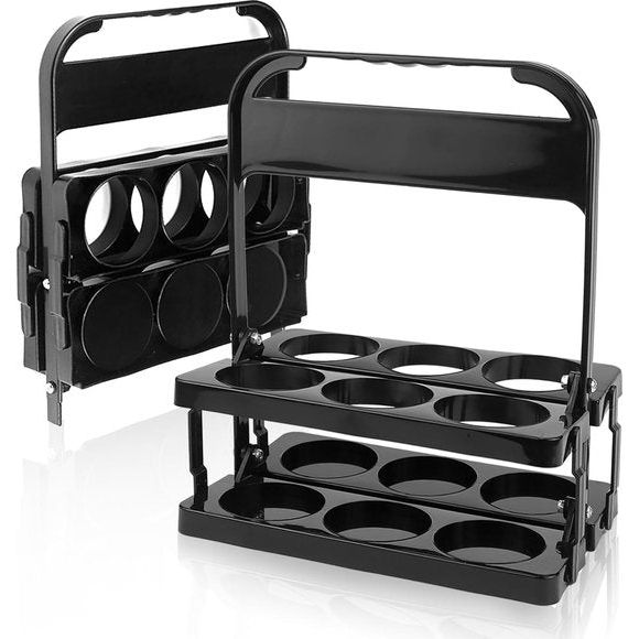 Flessenhouder voor 6 flessen, 2 stuks, opvouwbaar en draagbaar (2 stuks)